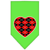 Argyle Heart Red Screen Print Bandana