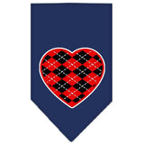 Argyle Heart Red Screen Print Bandana