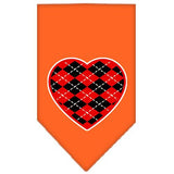 Argyle Heart Red Screen Print Bandana