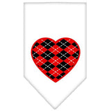 Argyle Heart Red Screen Print Bandana