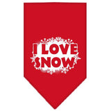 I Love Snow Screen Print Bandana