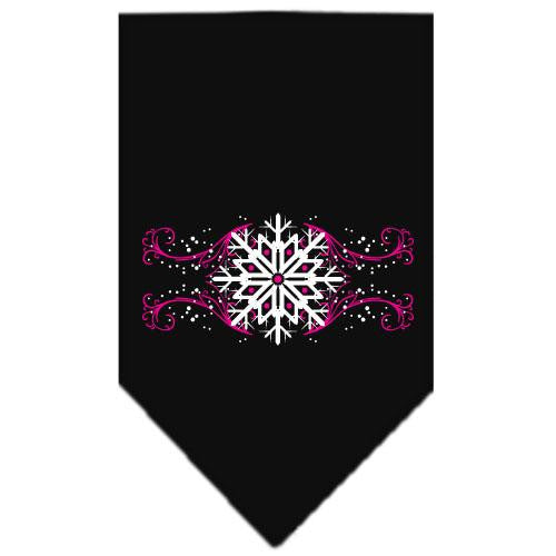 Pink Snowflake Swirls Screen Print Bandana