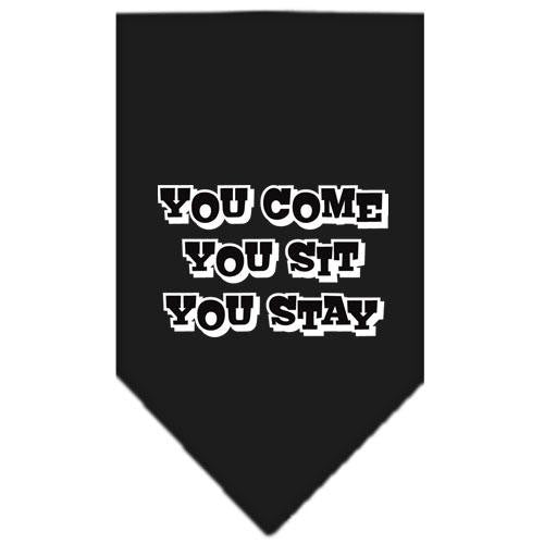 You Come, You Sit, You Stay Screen Print Bandana