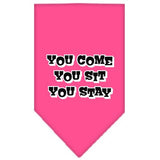 You Come, You Sit, You Stay Screen Print Bandana