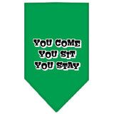 You Come, You Sit, You Stay Screen Print Bandana