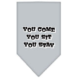 You Come, You Sit, You Stay Screen Print Bandana