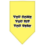 You Come, You Sit, You Stay Screen Print Bandana