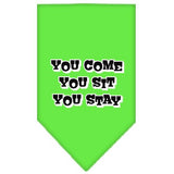 You Come, You Sit, You Stay Screen Print Bandana