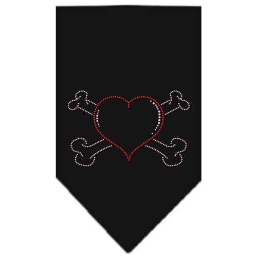 Heart Crossbone Rhinestone Bandana