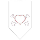 Heart Crossbone Rhinestone Bandana