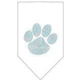 Paw Blue Rhinestone Bandana