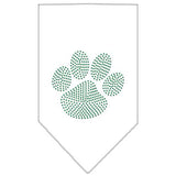 Paw Green Rhinestone Bandana