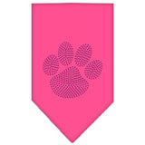 Paw Purple Rhinestone Bandana