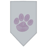 Paw Purple Rhinestone Bandana