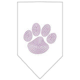 Paw Purple Rhinestone Bandana