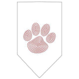 Paw Red Rhinestone Bandana