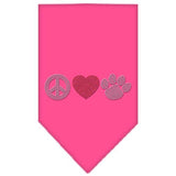 Peace Love Paw Rhinestone Bandana