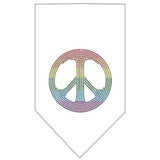 Rainbow Peace Sign Rhinestone Bandana