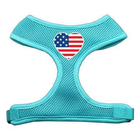 Heart Flag Usa Screen Print Soft Mesh Harness