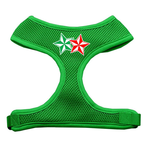 Double Holiday Star Screen Print Mesh Harness Emerald Green Extra Large